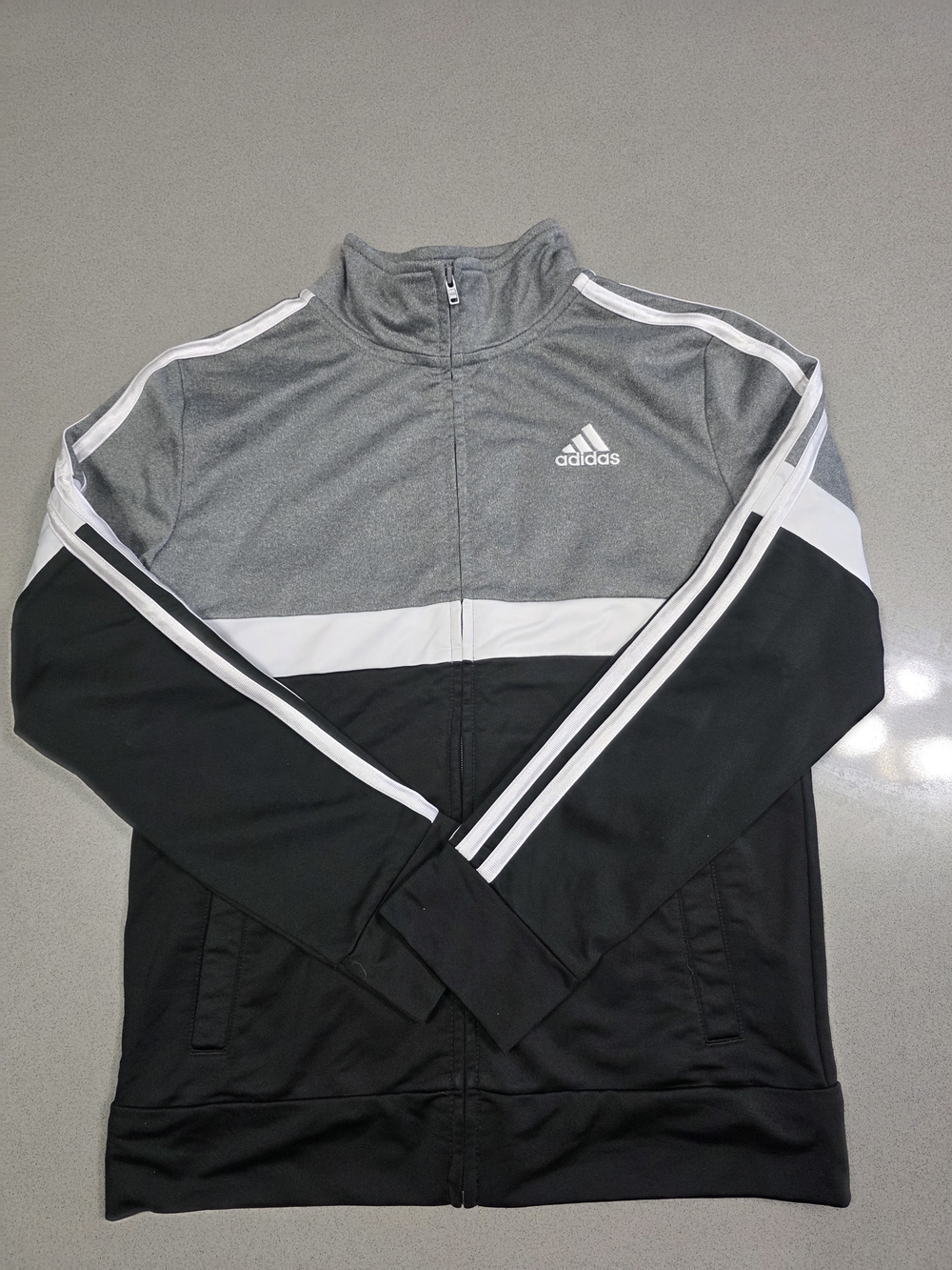 Adidas Kids' Grey and Black Track Jacket